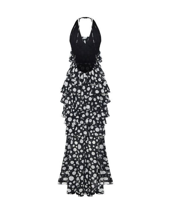 Rasario Chiffon Maxi Dress Black/white 110DX001 – RASARIO