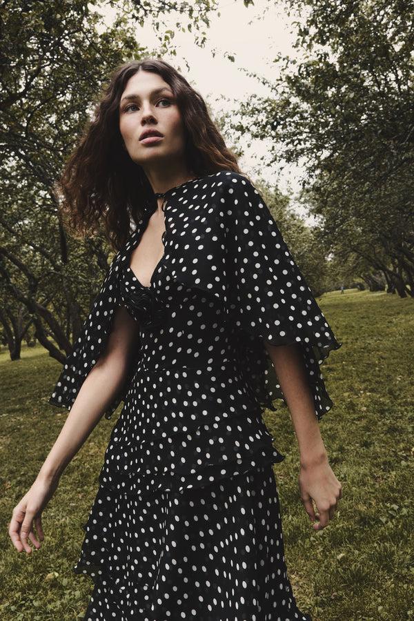 Rasario Chiffon Maxi Dress With Bolero Black 088DX001 – RASARIO