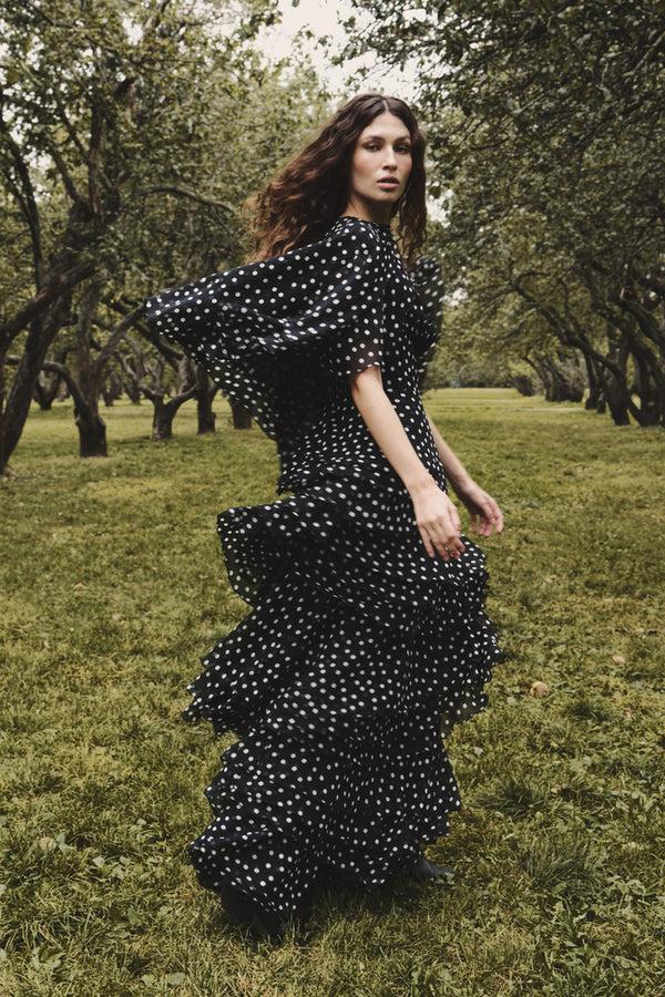 Rasario Chiffon Maxi Dress With Bolero Black 088DX001 – RASARIO