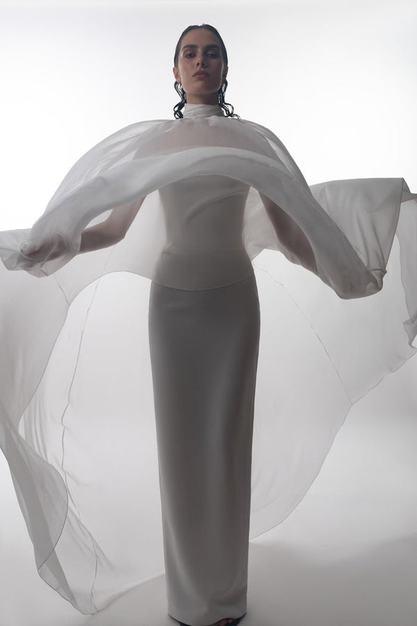 Rasario Crepe Corset Maxi Dress Black S093P010 – RASARIO