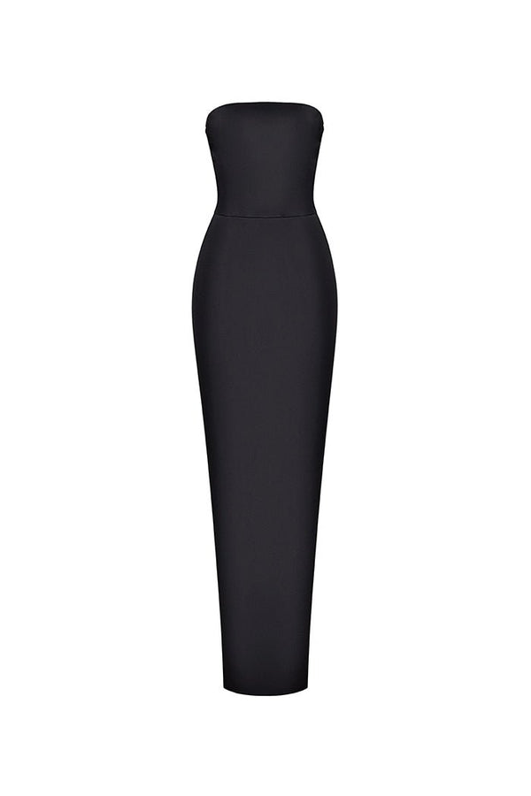 rasario Crepe corset maxi dress black S093P010 – RASARIO