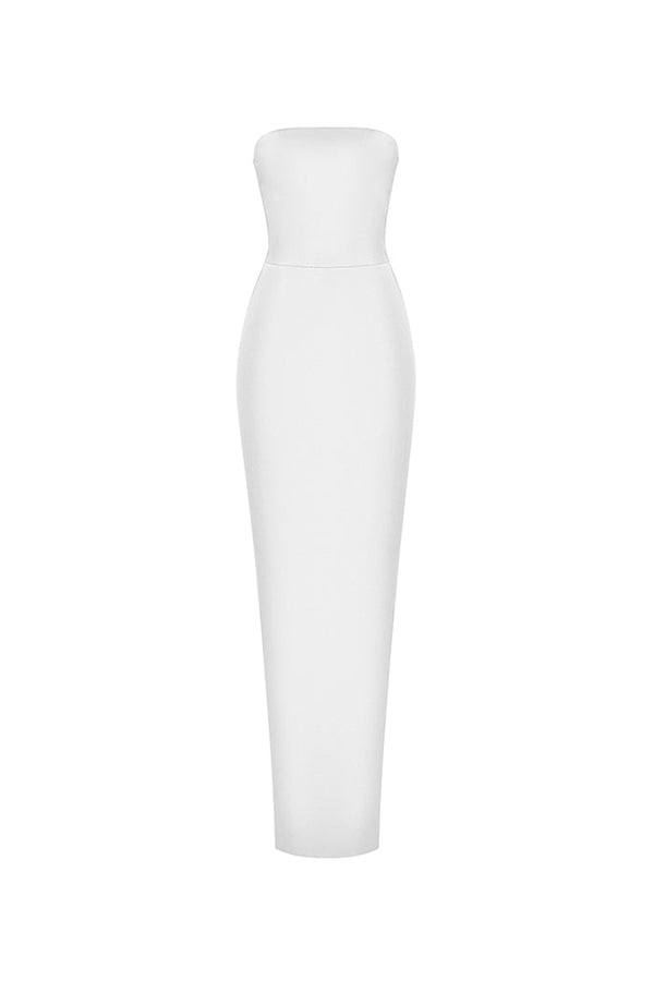 rasario Crepe corset maxi dress white S093P020 – RASARIO