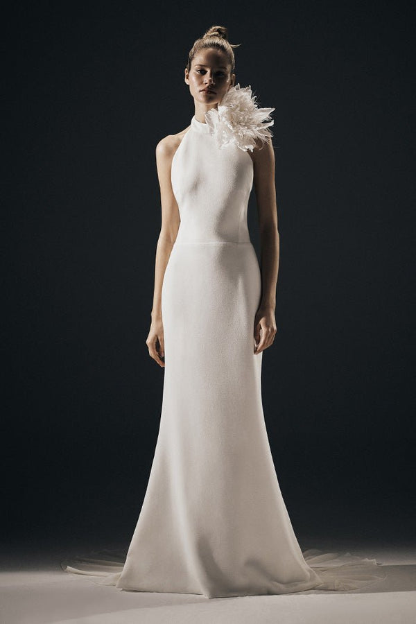 rasario Crepe maxi dress with an opened back B006G020 – RASARIO