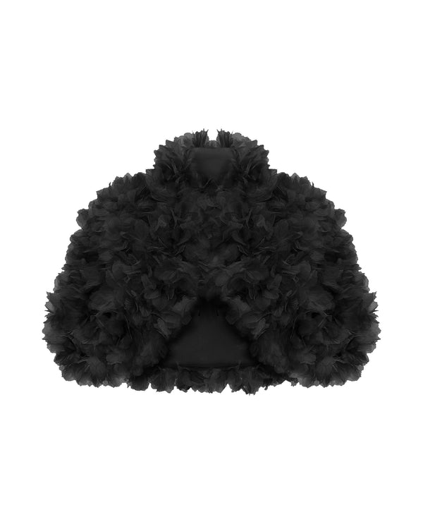 rasario Cropped bolero with a floral trim black 065BL001 – RASARIO