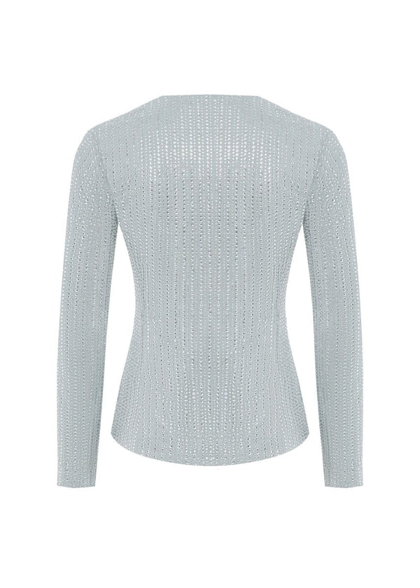 Rasario Crystal-embellished Chiffon Blazer With Bows Grey 083BZ020 – RASARIO