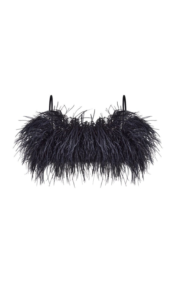 rasario Fringe satin cropped top black P040А010 – RASARIO