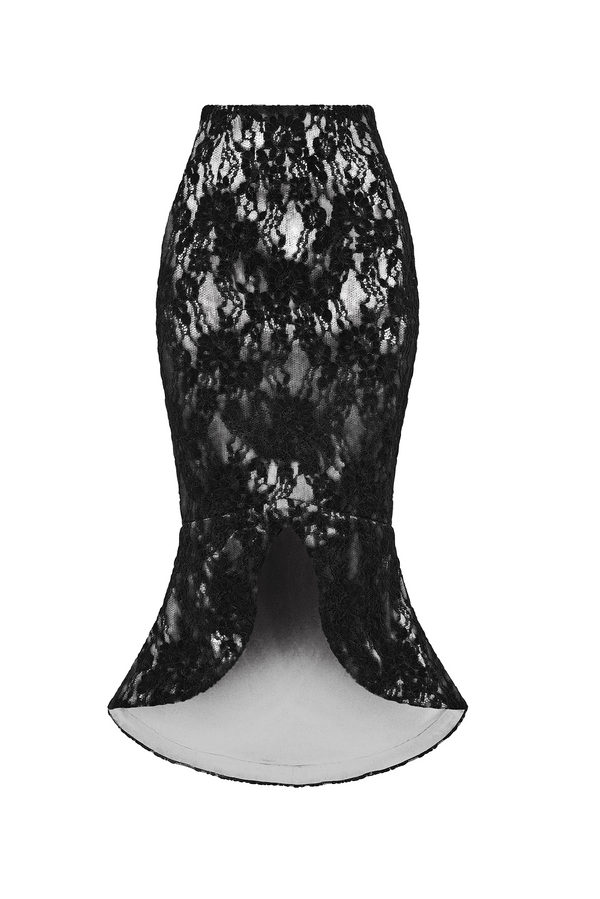 rasario Lace and satin midi skirt black/white 090SD012 – RASARIO