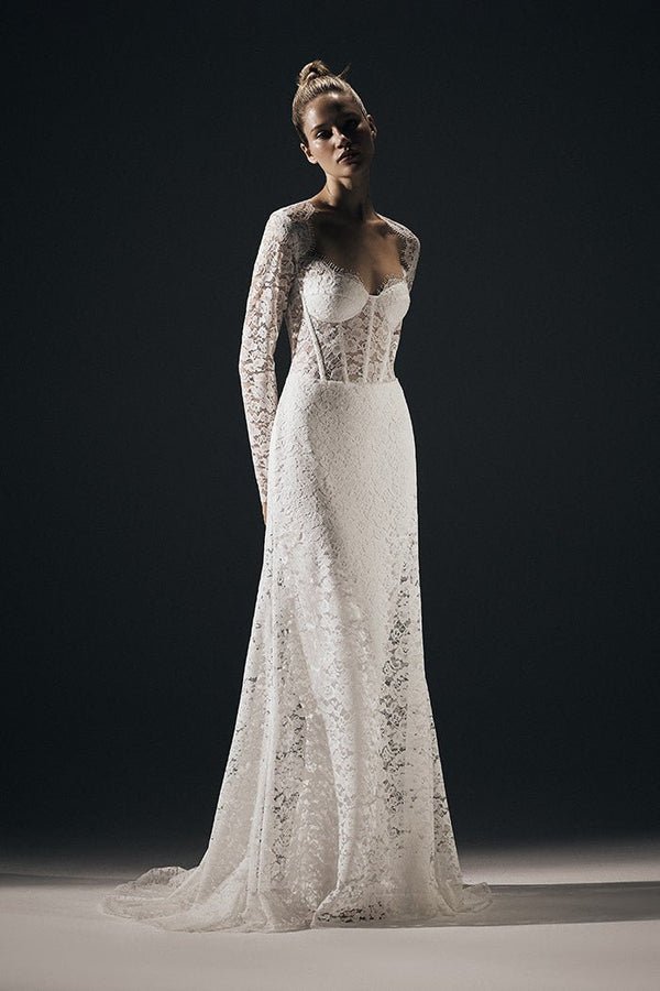 Rasario Lace Corset Maxi Dress With A Train B008X020 – RASARIO