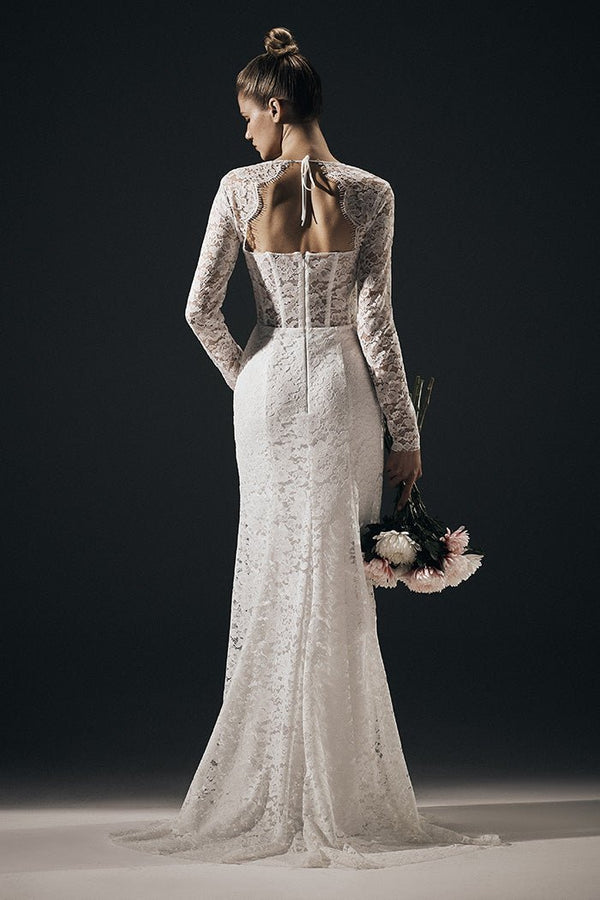 Rasario Lace Corset Maxi Dress With A Train B008X020 – RASARIO