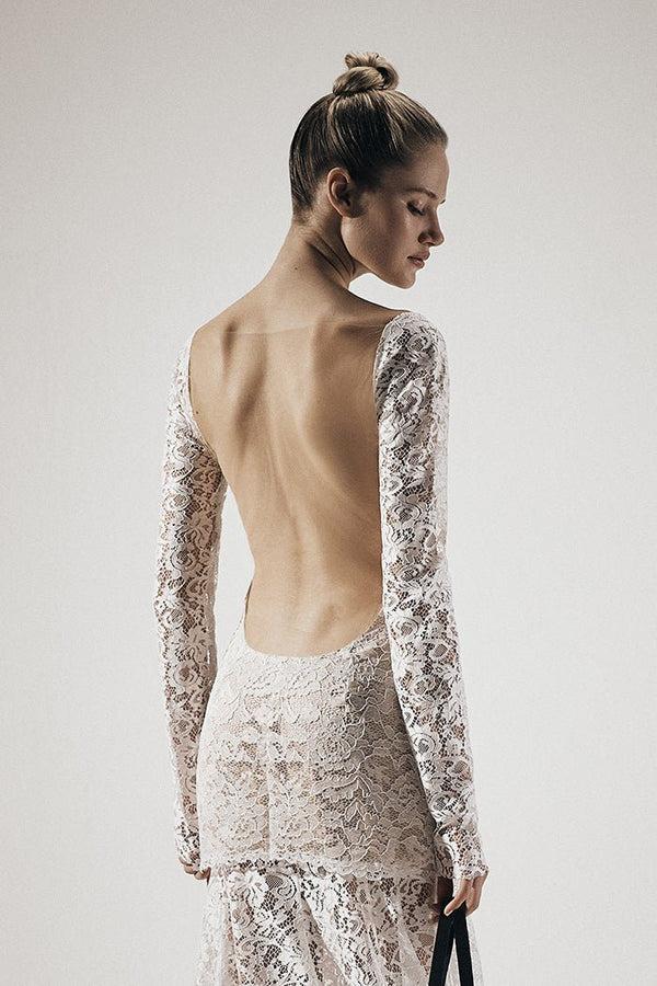 Rasario Lace Corset Maxi Dress With An Opened Back B005X020 – RASARIO