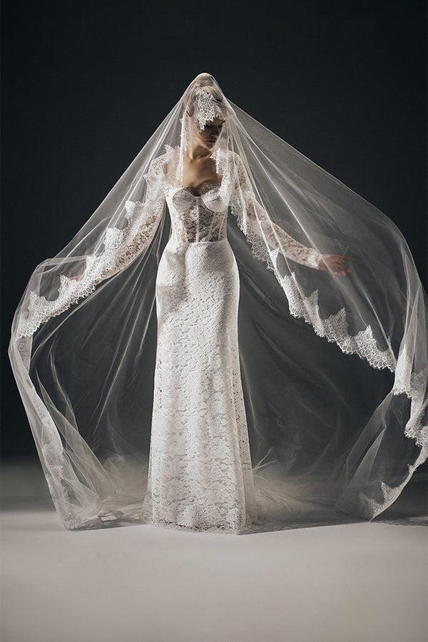 rasario Lace embroidered maxi veil B019A020 – RASARIO