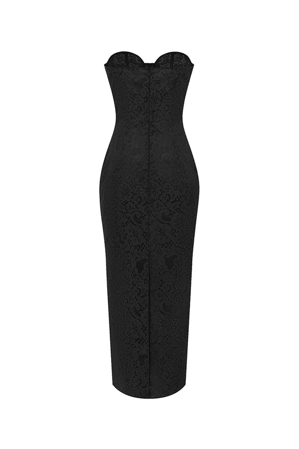 Rasario Lace Midi Corset Dress Black 003DD001 – RASARIO