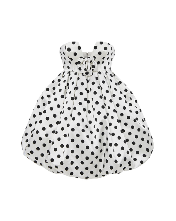 rasario Mini dress with satin balloon skirt black/white 133DN002 – RASARIO