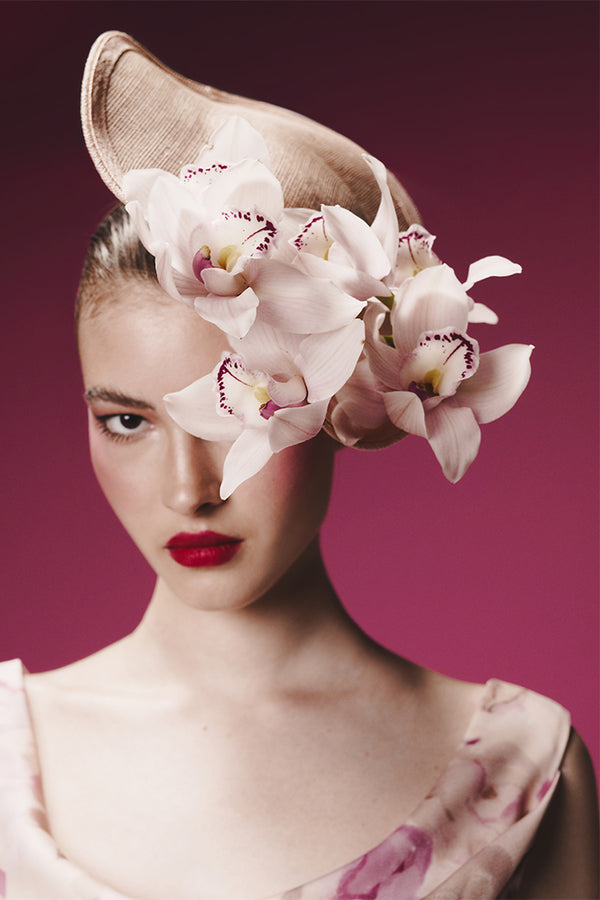 Rasario Printed Satin Draped Maxi Dress Powder 058DX010 – RASARIO