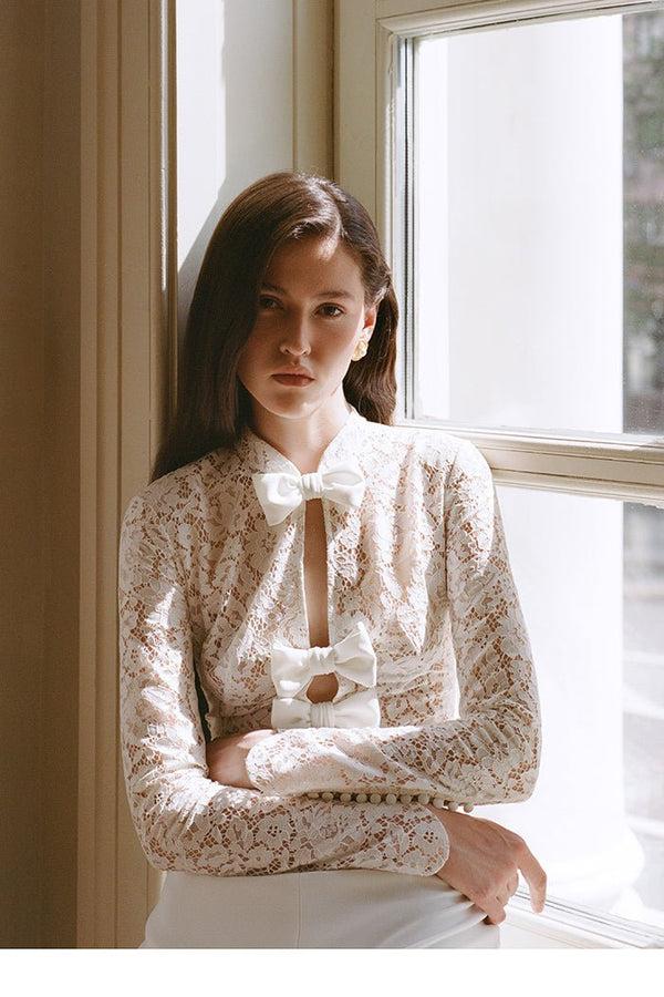 Rasario Lace And Crepe Maxi Dress 007DX002 – RASARIO