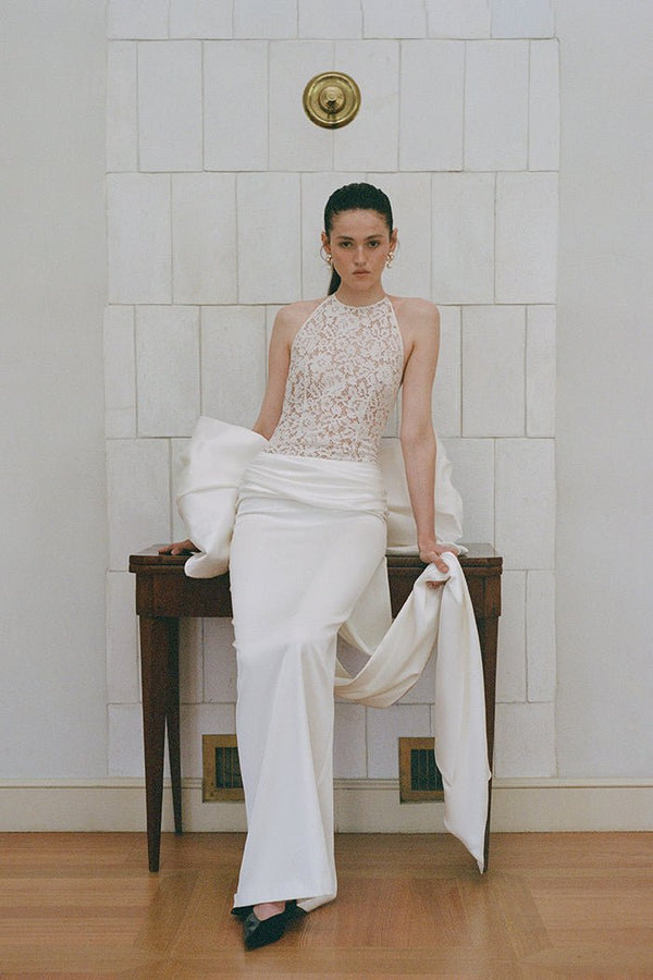 Rasario Lace And Satin Maxi Dress 001DX002 – RASARIO