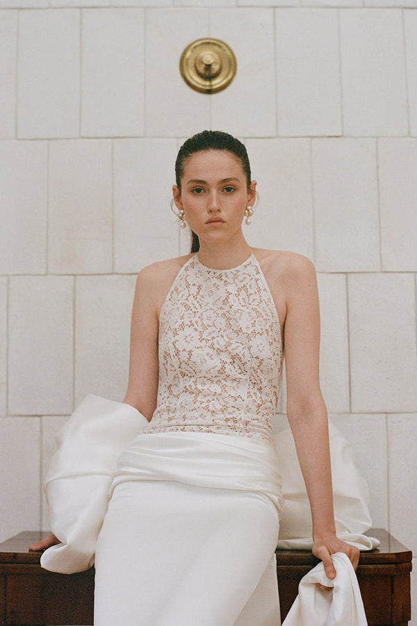 rasario Lace and satin maxi dress 001DX002 – RASARIO