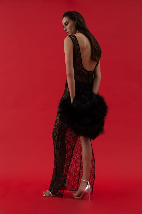 Rasario Lace Maxi Dress Black F060X010 – RASARIO