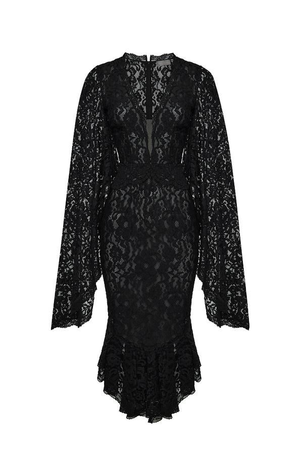 rasario Lace midi dress black 005DD001 – RASARIO rasario Lace midi dress black 005DD001 – RASARIO