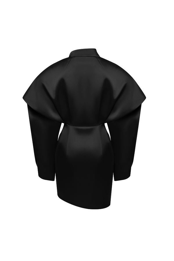 Rasario Satin Mini Dress Black 025DN001 – RASARIO