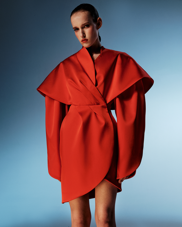 Rasario Satin Mini Dress Red 025DN003 – RASARIO