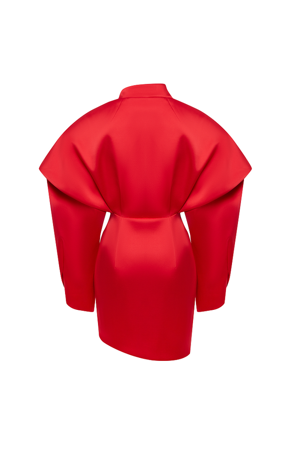 Rasario Satin Mini Dress Red 025DN003 – RASARIO