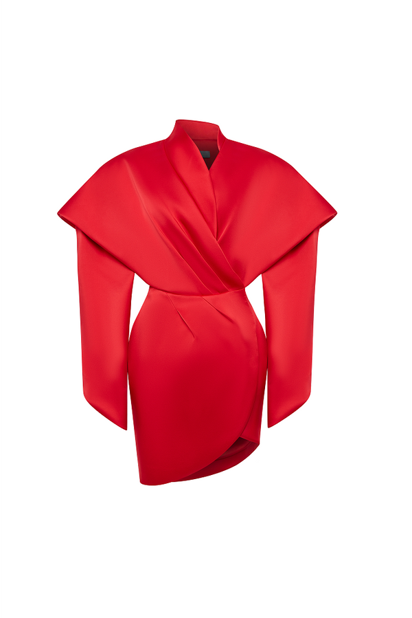 rasario Satin mini dress red 025DN003 – RASARIO rasario Satin mini dress red 025DN003 – RASARIO