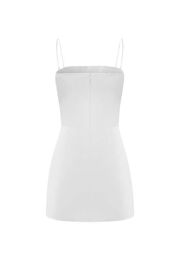 Rasario Satin Mini Dress White 096DN002 – RASARIO