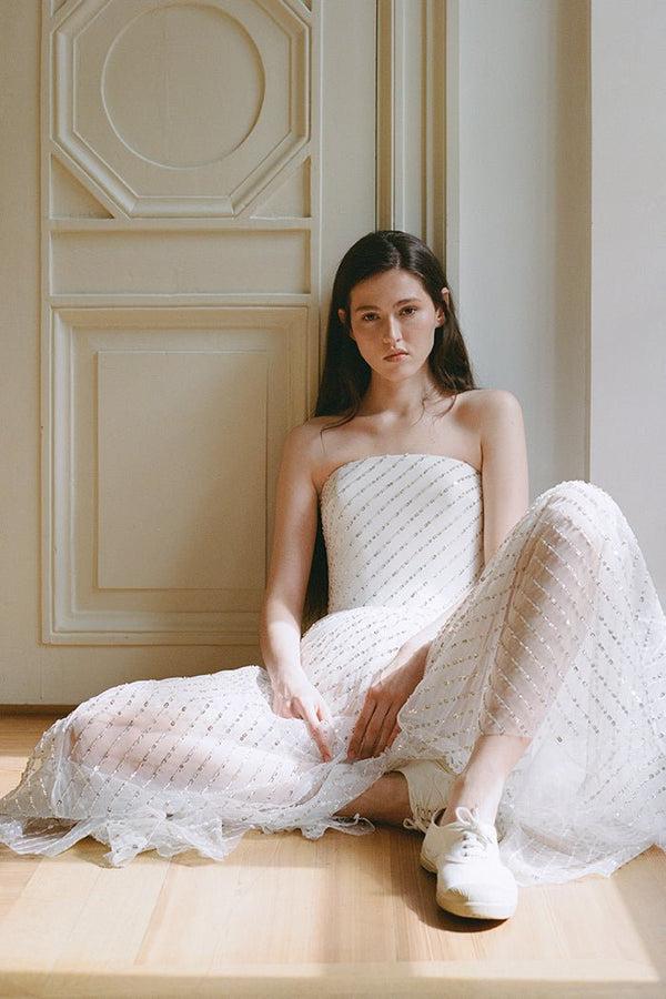 Rasario Sequin Mesh Midi Dress 008DD002 – RASARIO