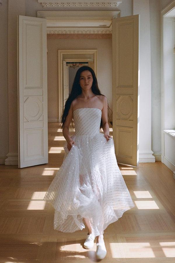 Rasario Sequin Mesh Midi Dress 008DD002 – RASARIO