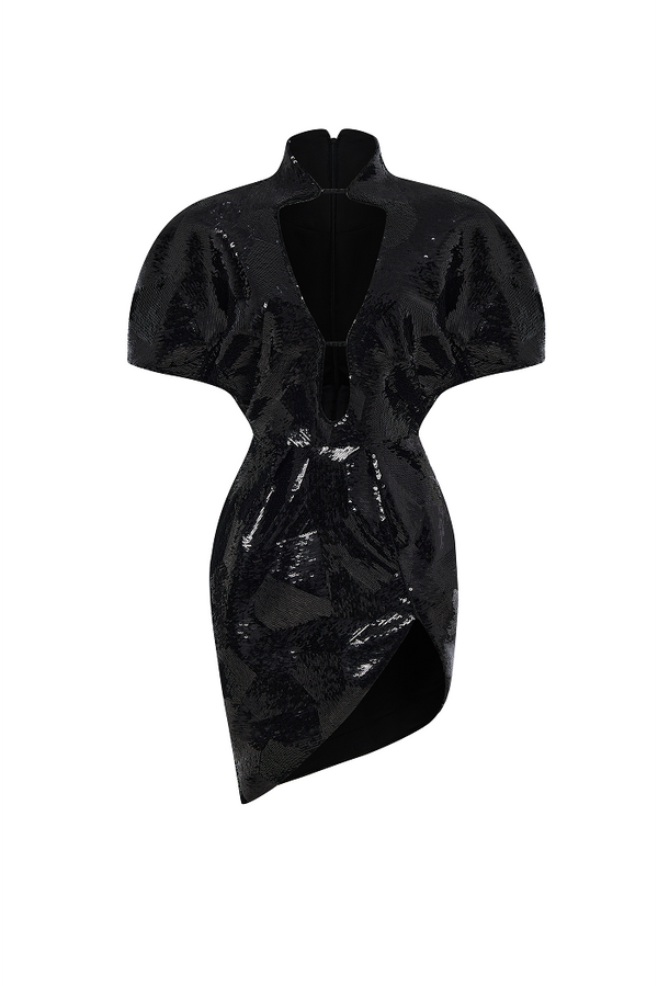 rasario Sequin midi dress black 007DD001 – RASARIO rasario Sequin midi dress black 007DD001 – RASARIO
