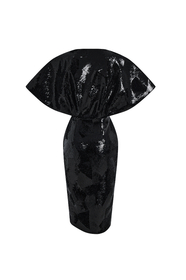 Rasario Sequin Midi Dress Black 100DD001 – RASARIO