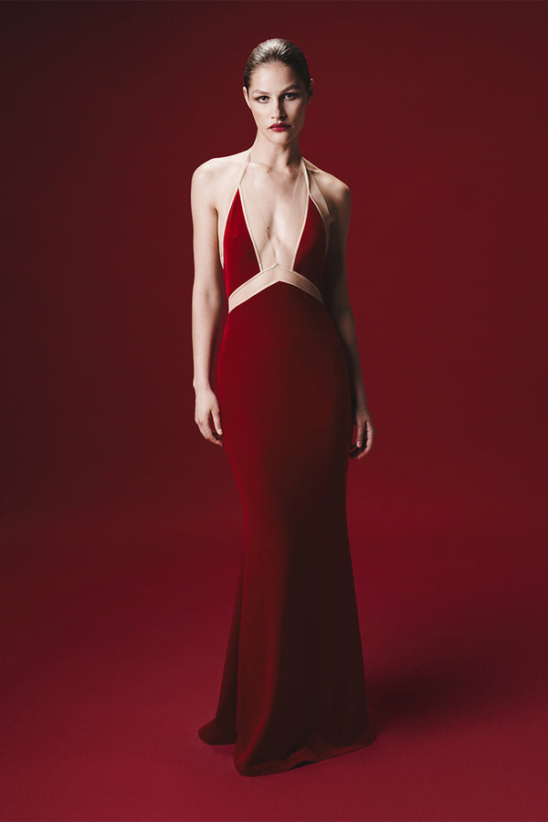 Rasario Velvet Maxi Dress Black 001DX001 – RASARIO