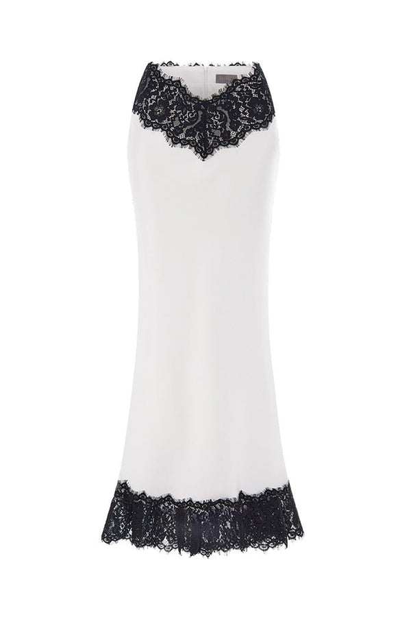 rasario Satin and lace maxi skirt white/black S085X210 – RASARIO