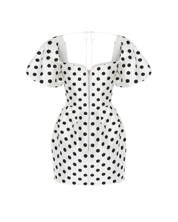 Rasario Satin Corset Mini Dress With A Chiffon Flower Black/white 124DN002 – RASARIO