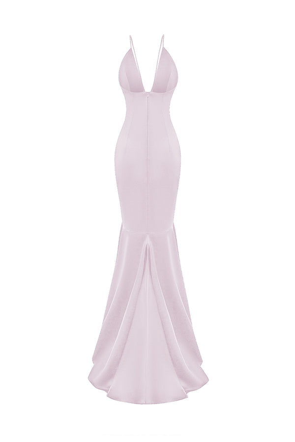 Rasario Satin Maxi Dress Light Pink 045DX029 – RASARIO