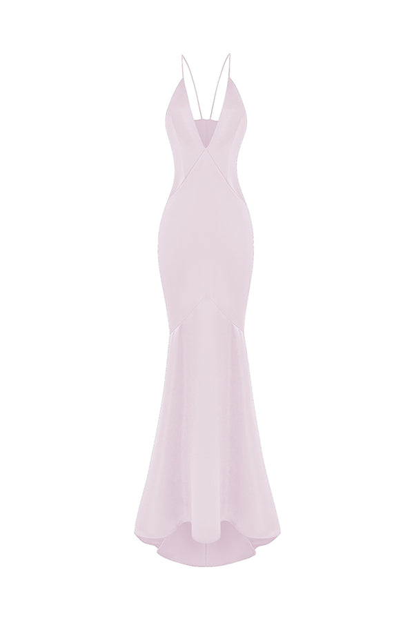 rasario Satin maxi dress light pink 045DX029 – RASARIO
