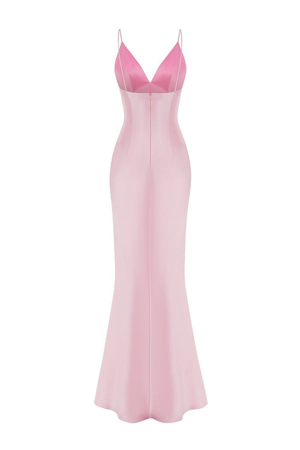 Rasario Satin Maxi Dress Light Pink S090X290 – RASARIO