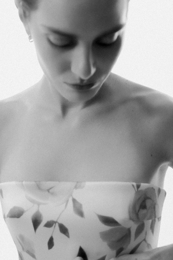 Rasario Satin Maxi Dress With Ruffled Skirt White S099X020 – RASARIO