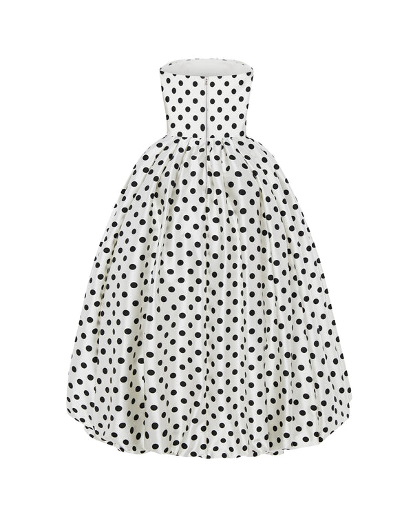 Rasario Satin Midi Dress With A Voluminous Skirt Black/white 131DD002 – RASARIO