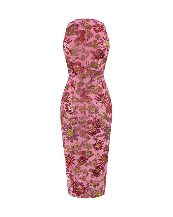 Rasario Sequin-embellished Chiffon Midi Dress Pink 085DD009 – RASARIO