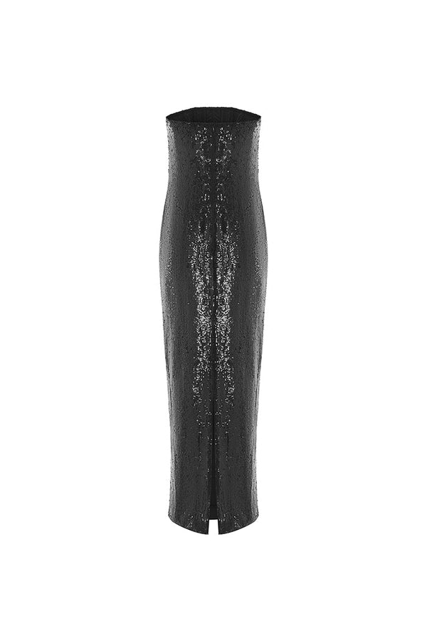 Rasario Sequined Corset Maxi Dress Black F035X010 – RASARIO