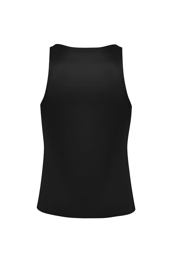 Rasario Silk Top With A Deep Neckline Black 040TP001 – RASARIO
