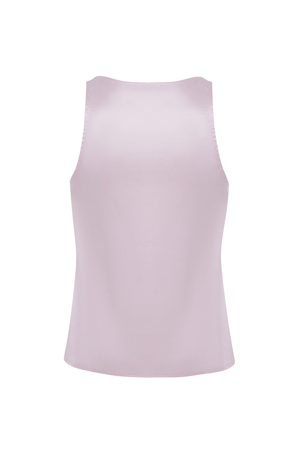 Rasario Silk Top With A Deep Neckline Light Pink 040TP029 – RASARIO