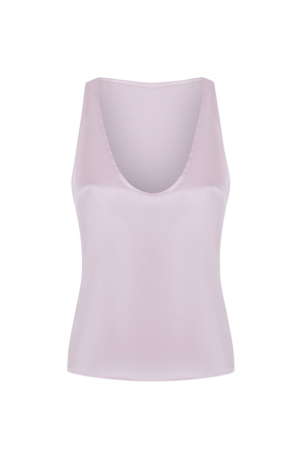 rasario Silk top with a deep neckline light pink 040TP029 – RASARIO