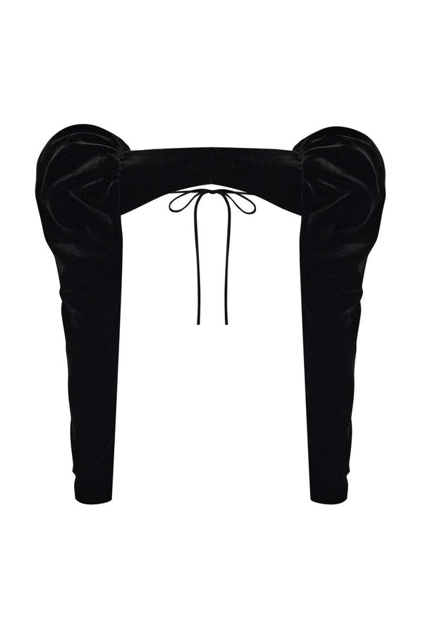 Rasario Velvet Bolero With Voluminous Sleeves Black 039BL001 – RASARIO