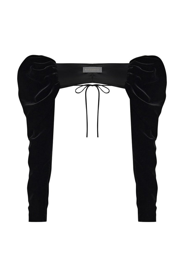 rasario Velvet bolero with voluminous sleeves black 039BL001 – RASARIO