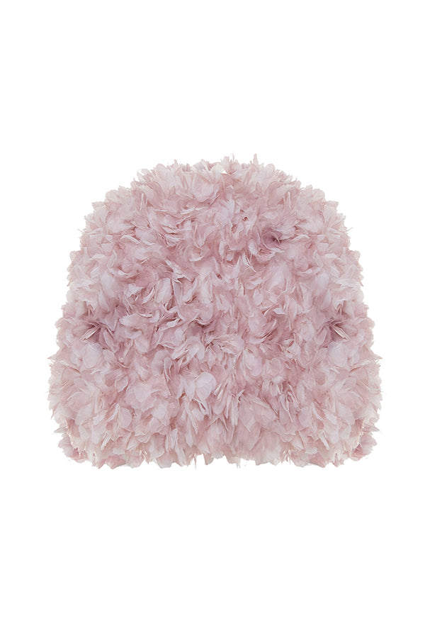 Rasario Voluminous Cape With Floral Trim Light Pink 066CP029 – RASARIO