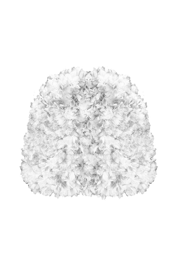 Rasario Voluminous Cape With Floral Trim White 066CP002 – RASARIO