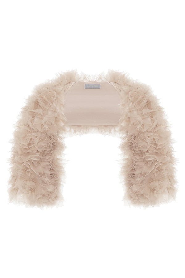 rasario Voluminous tulle bolero beige 004BL006 – RASARIO